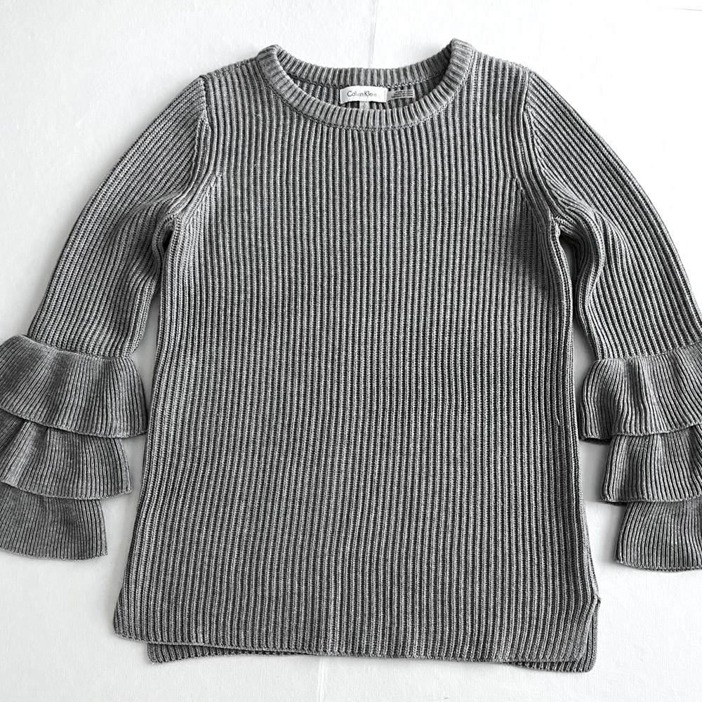 Calvin Klein Grey Ribbed Sweater